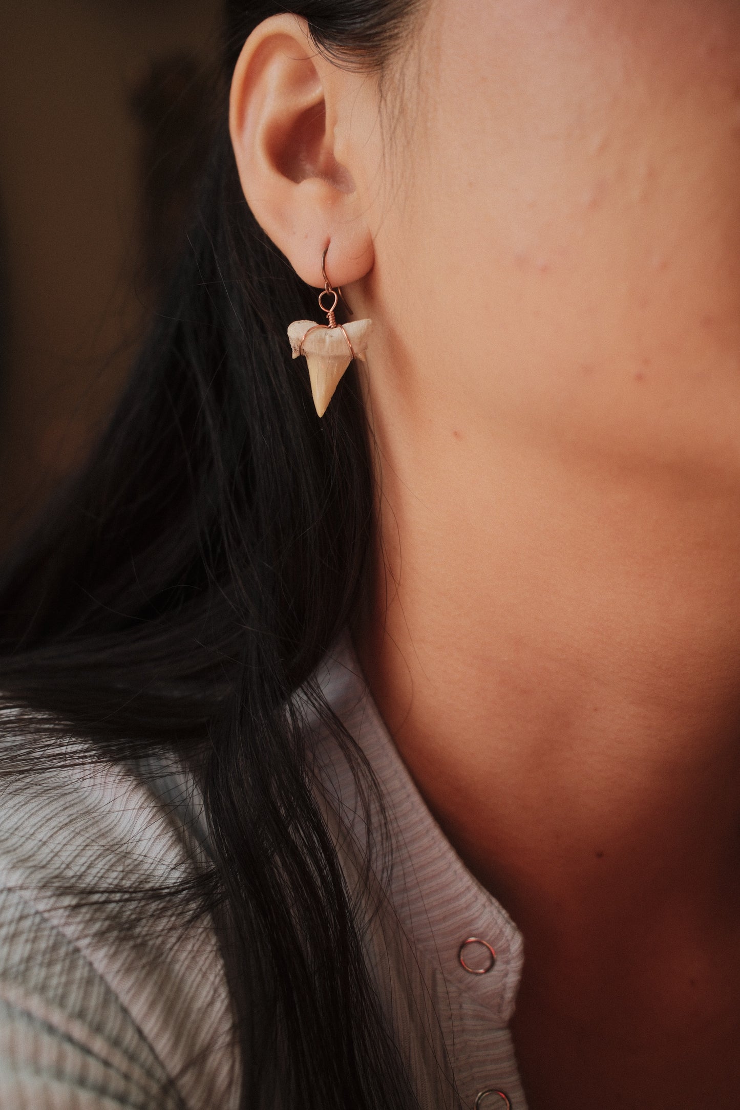 Single Shark Tooth Earring