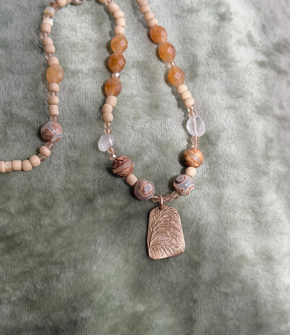 Boho Beaded Palm Necklace