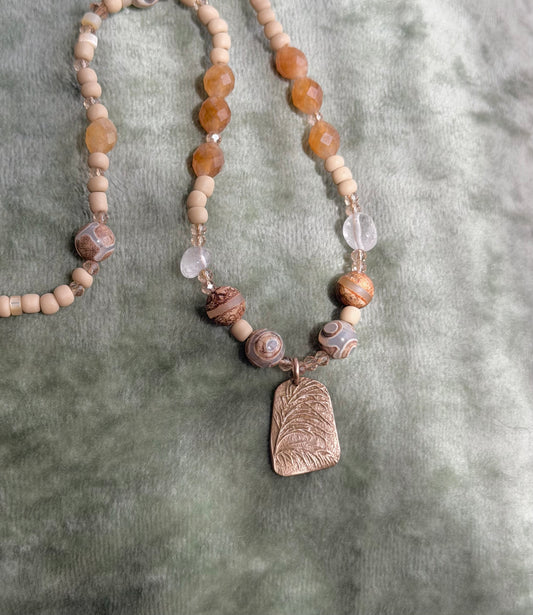 Boho Beaded Palm Necklace