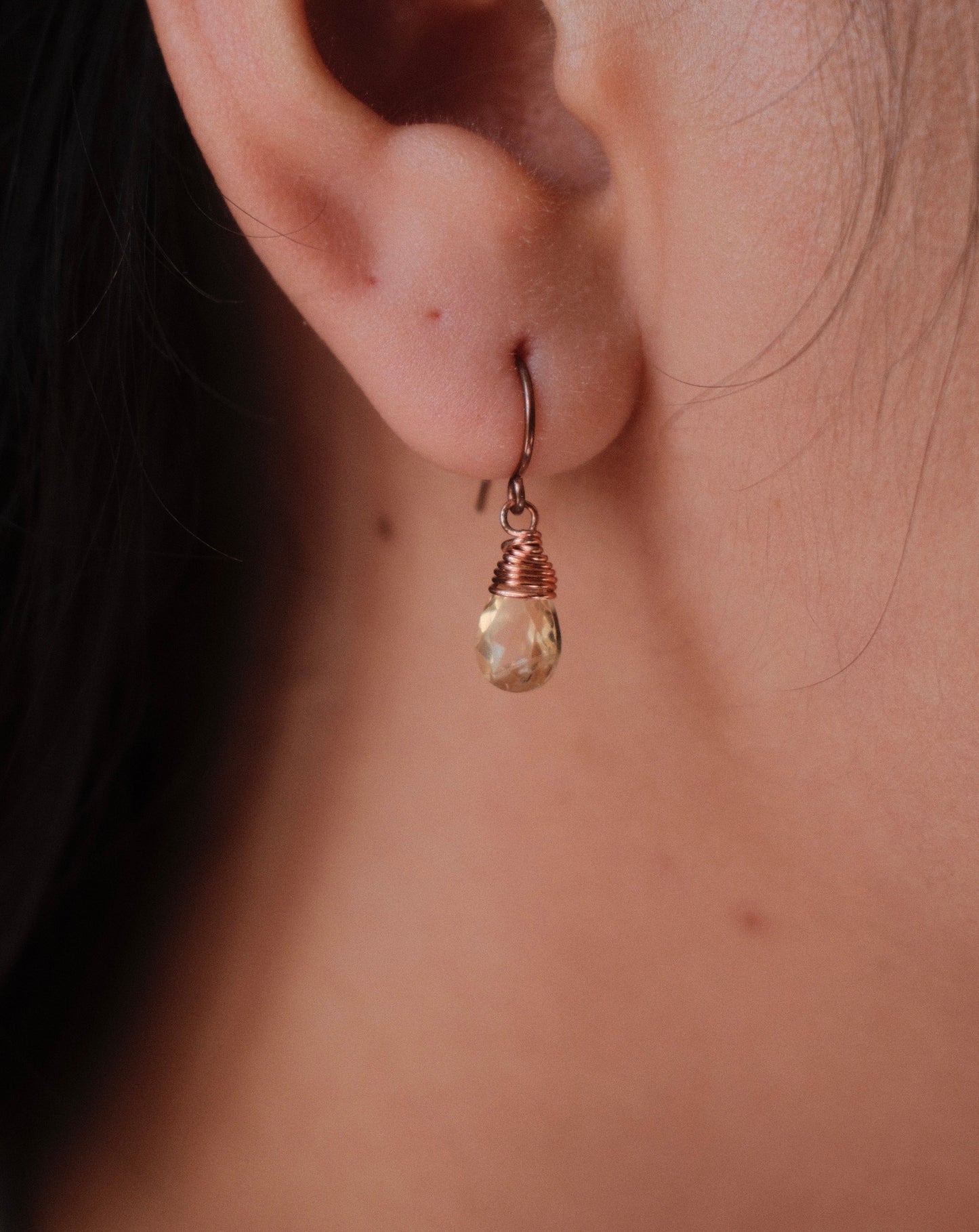 Citrine Copper Earrings