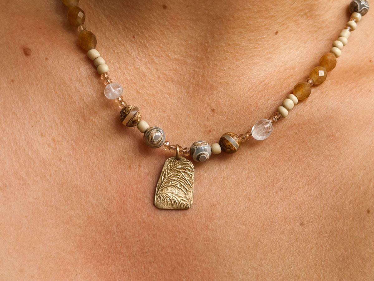 Boho Beaded Palm Necklace