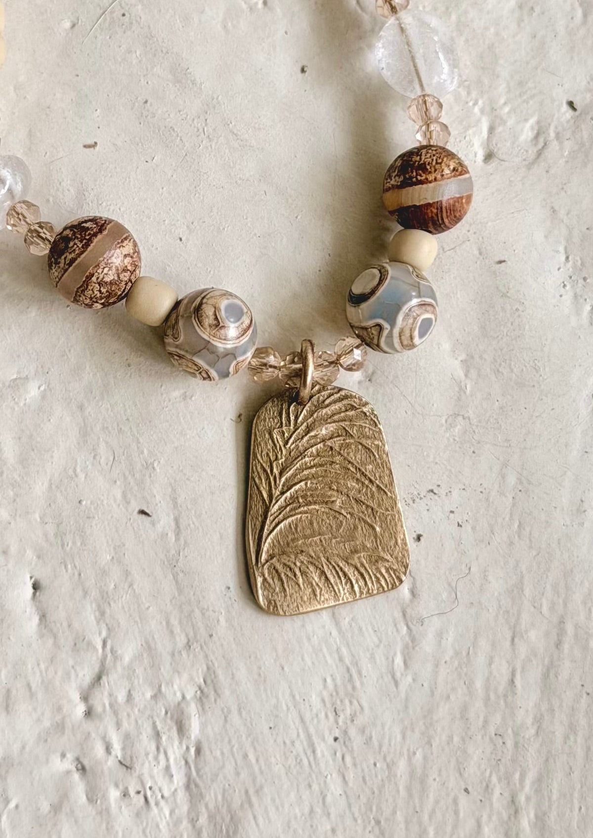 Boho Beaded Palm Necklace