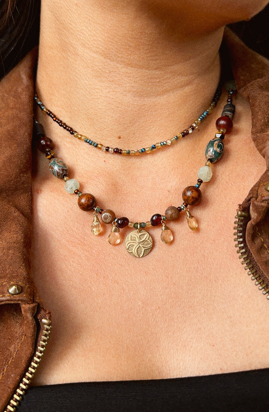 Plumeria with Citrine stone