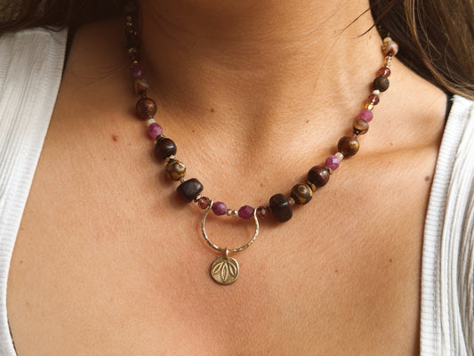 Ruby Boho Beaded Necklace