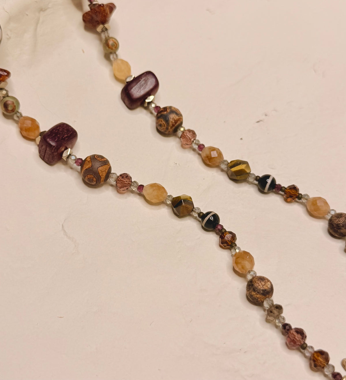 Sunstone Boho Beaded necklace