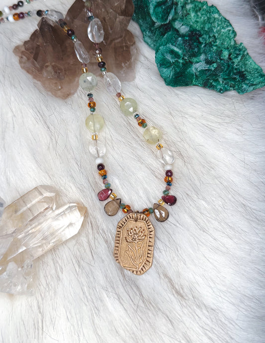Pincushion Protea Pendant: Vintage Inspired