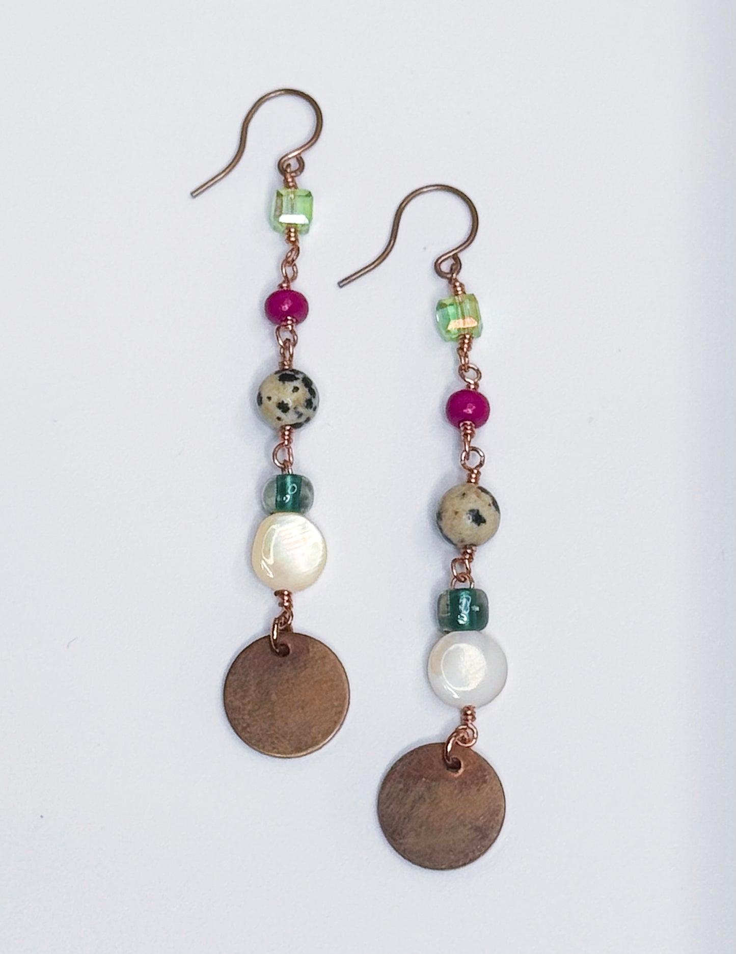Beaded Copper Earrings