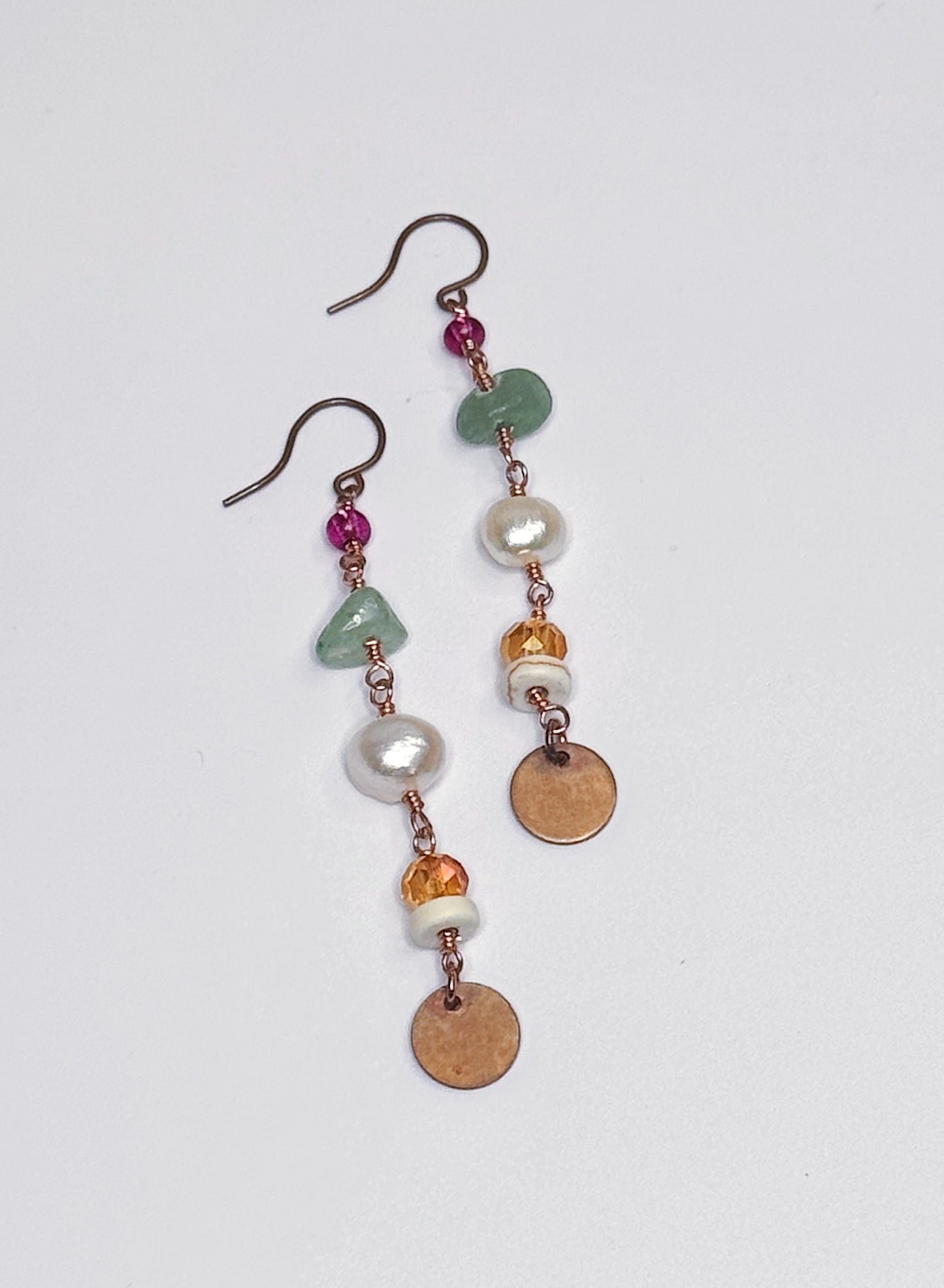 Beaded Copper Earrings