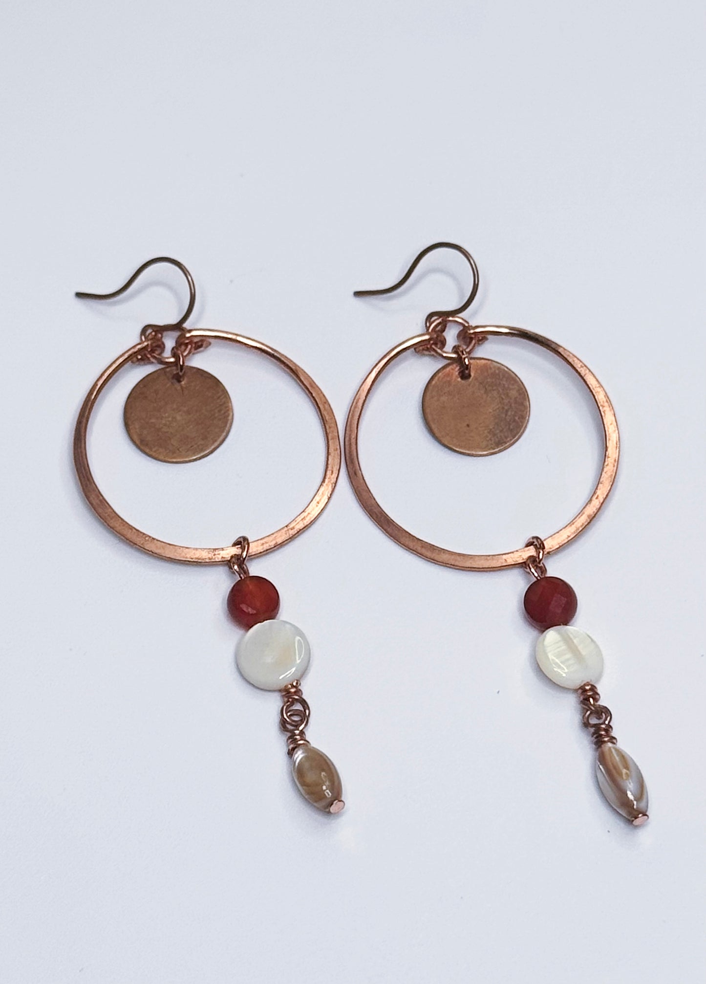 Hammered Copper Hoops