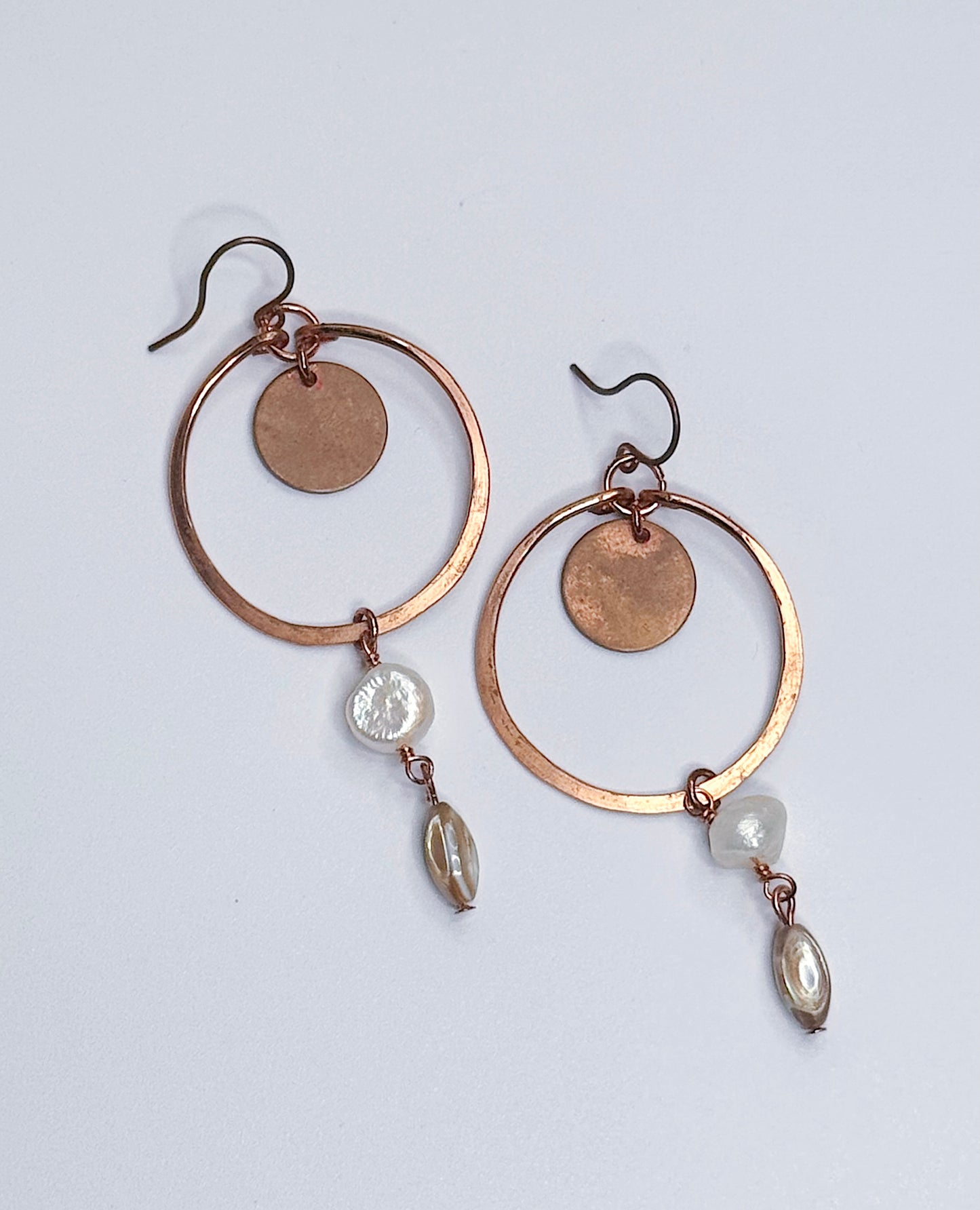 Hammered Copper Hoops