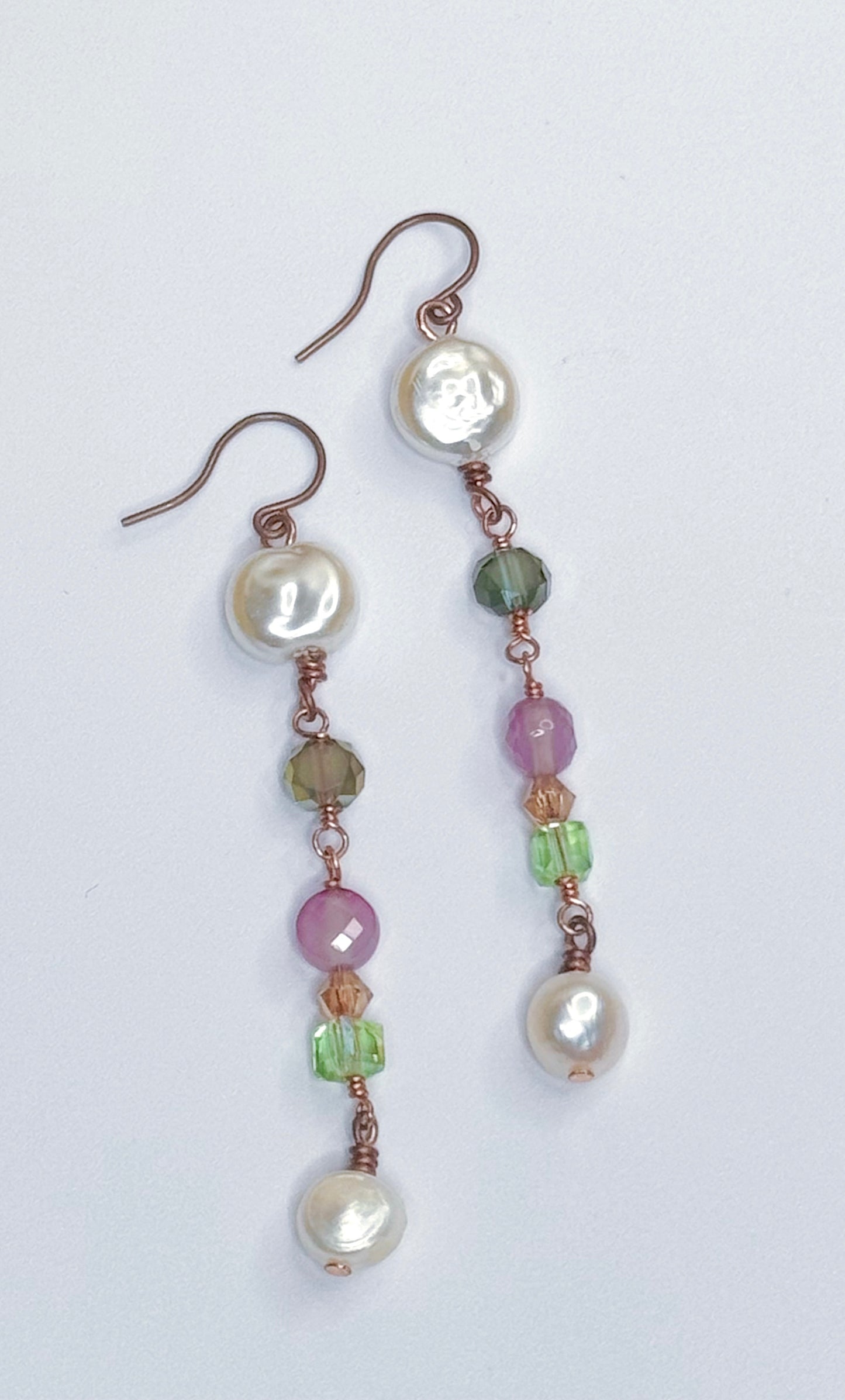 Beaded Copper Earrings