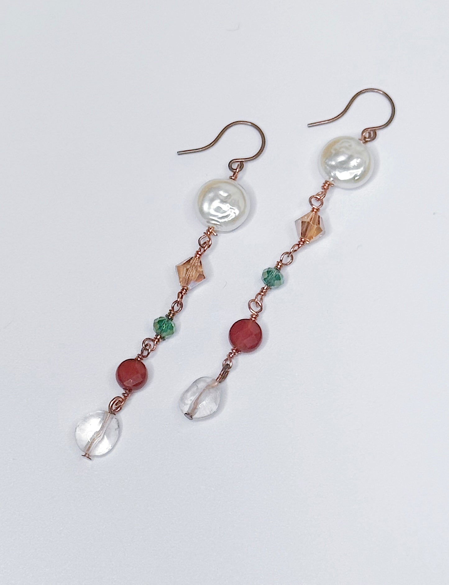 Beaded Copper Earrings