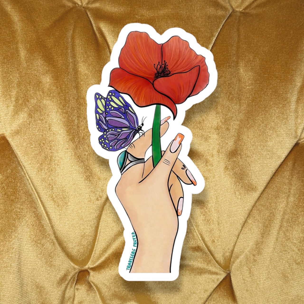 Butterfly Poppy Sticker