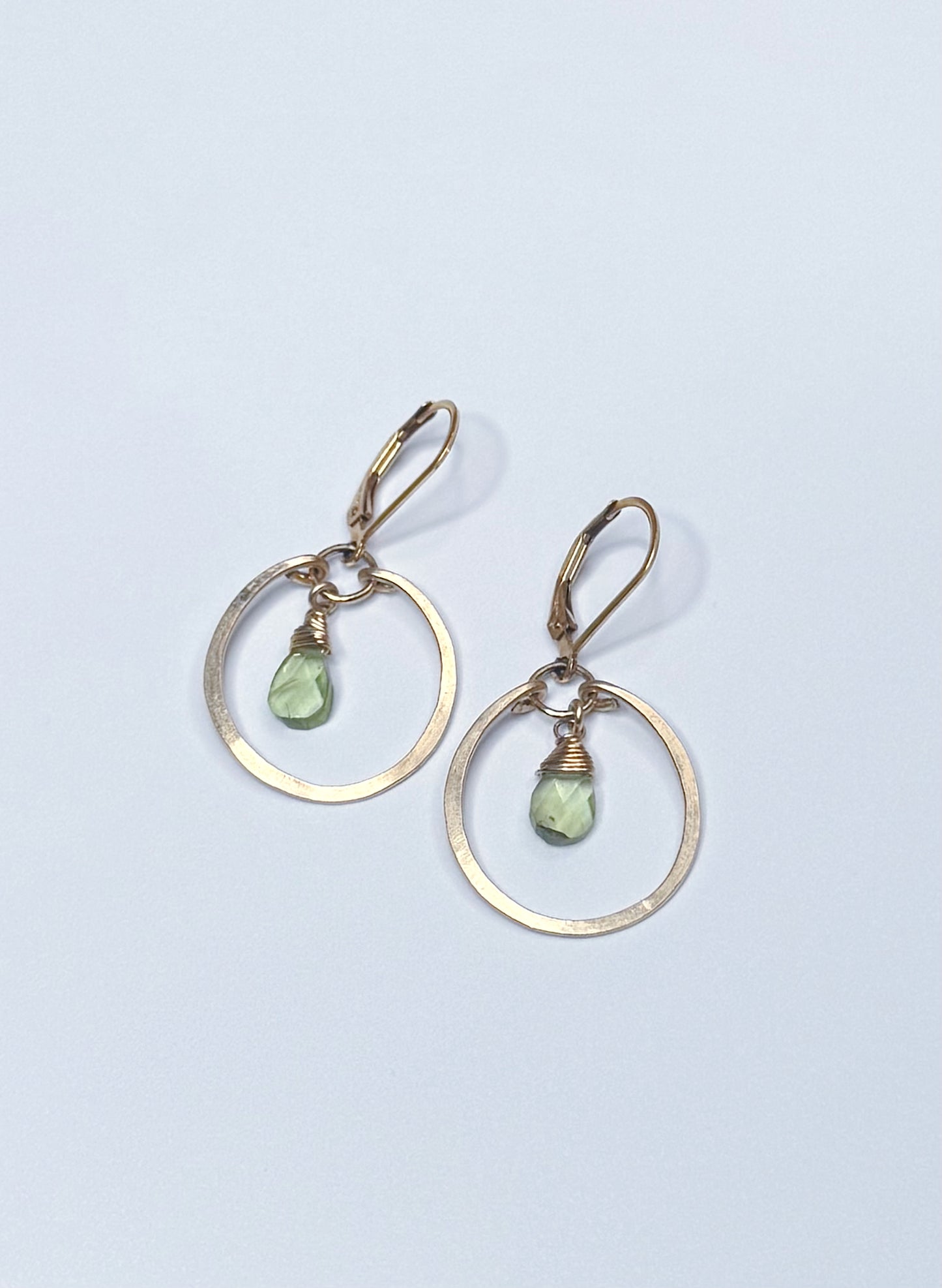 Peridot Mini Hoops