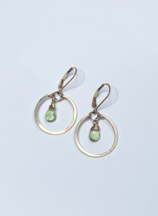 Peridot Mini Hoops